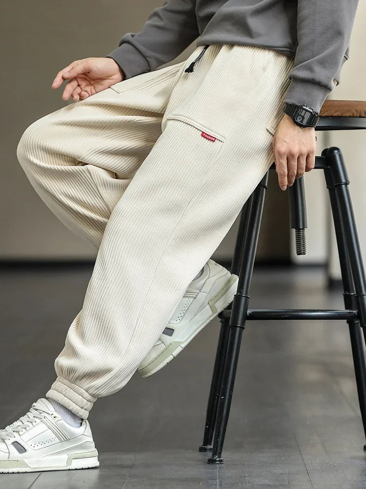 Pants Men Loose Fit Baggy Sweatpants Casual Fashion Streetwear Trend Autumn Winter Harem Joggers Trouser Male Plus SIze