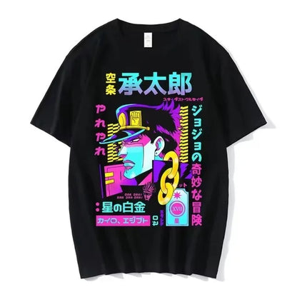 Anime Jojo 7 Steel Ball Run Charlie Kirk & Gyro Zeppeli Graphic Cotton Unisex Shirt 2026 Summer New Y2k Short Sleeve T Shirt