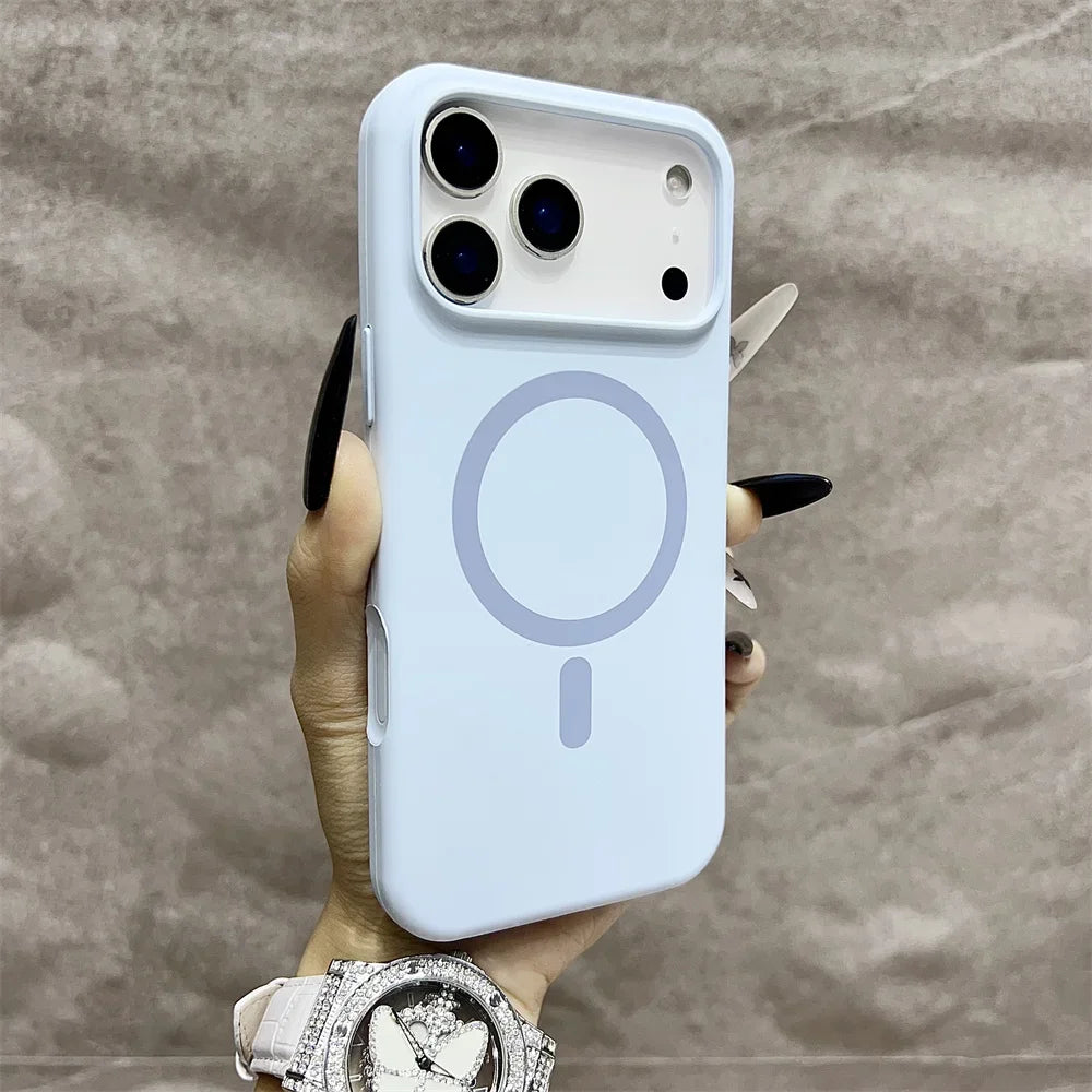 غطاء هاتف سيليكون مغناطيسي فاخر أصلي رسمي متوافق مع MagSafe لهواتف iPhone 17 16 15 14 13 12 11 17 Pro Max لا غنى عنه