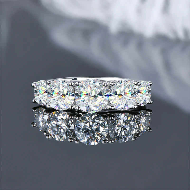 3.6ctw. D Moissanite Wedding Rings for Women 18k Gold Plated 925 Silver Promise Finger Jewelry Certified Lab Diamond Bands