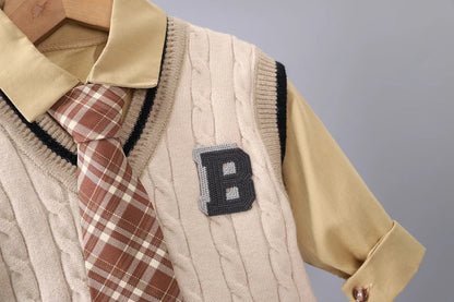 Spring Autumn Fashion Baby Clothes Suit Kids Boys Clothing Children Vest Shirt Pants 3Pcs/Set Toddler Costume Infant Tracksuits