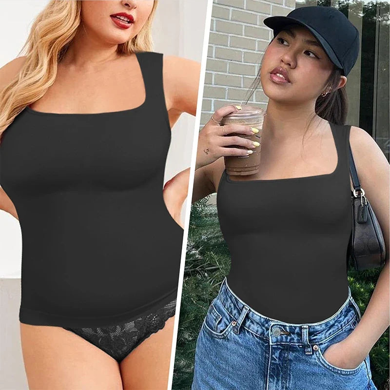 3PCS Square Neck Shapewear Tank Tops for Women Shapewear Tank Tops for Women Compression Tanks Body Shaper Camisole Cami Tops
