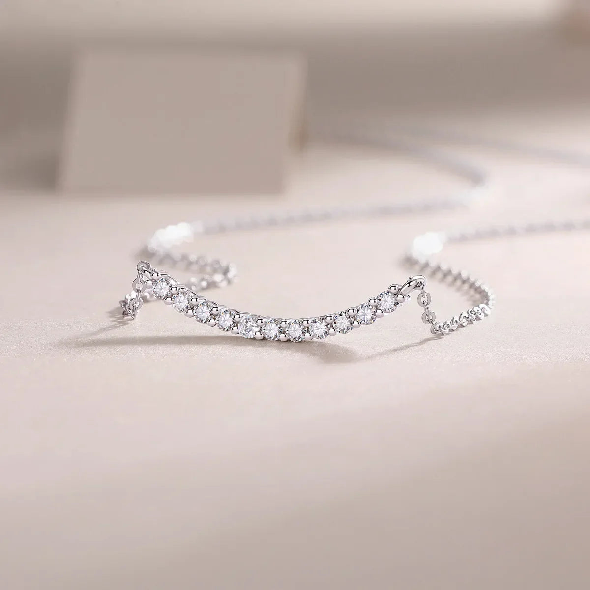 Full 0.065CT D Color Moissanite Pendant Necklace for Women Lady S925 Silver All Diamond Neck Chain Necklaces Wholesale Gift