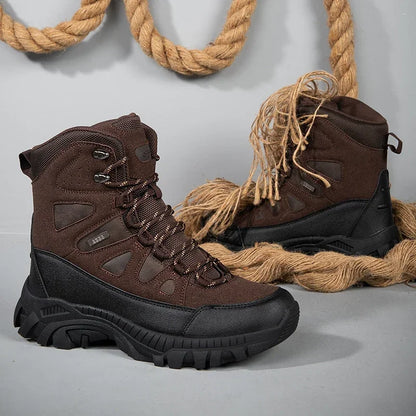 Men Tactical Boots Lace Up Military Army Boot Unisex Work Hiking Shoe Desert Waterproof Brand Climbing Shoe Male Ankle Size Plus