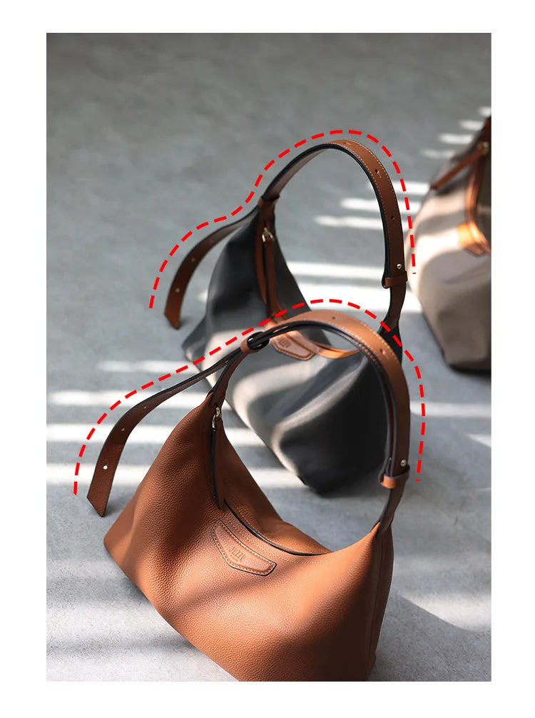 New Arrival Underarm Bag Women Genuine Leather Crossbody Bag Fashion Female Nylon Handbag Luxury Messenger Purses