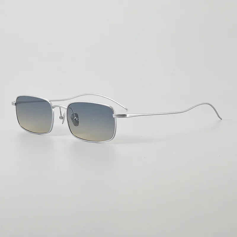 Top Quality Pure Titanium UV400 Protection Small Square Women Sunglasses Brand Ultra-light Rectangular Man Sun Glasses Eyewear