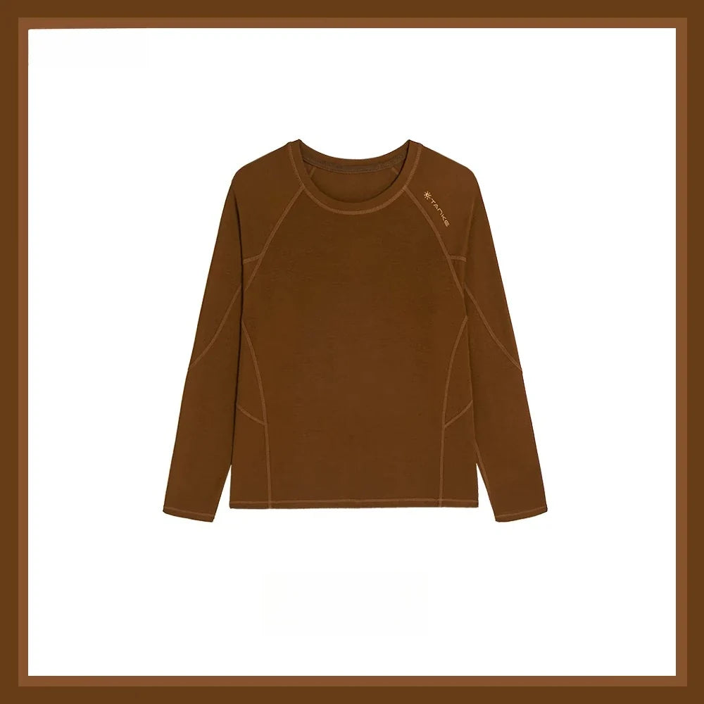 Unisex All-Season Outdoor Sports Long Sleeve Base Layer: Wool & Lyocell Blend, Breathable & Moisture-Wicking