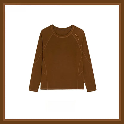 Unisex All-Season Outdoor Sports Long Sleeve Base Layer: Wool & Lyocell Blend, Breathable & Moisture-Wicking