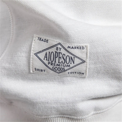 Brand Quality Mens Cotton Blend Crew Neck Sweatshirt Casual Sport Pullover Solid Embroidery Sweatshirts for Men