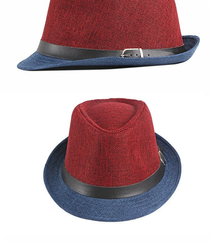 Spring and Summer Patchwork Men's Jazz Hat  Unisex Fashionable Fedoras Hat for Women