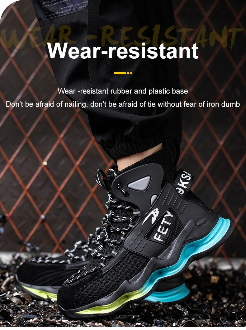 European Plus Size 50 Newest Design Men Wrok Safety Boots Anti-smash Steel Toe Cap Indestructible Construction Industry Shoes