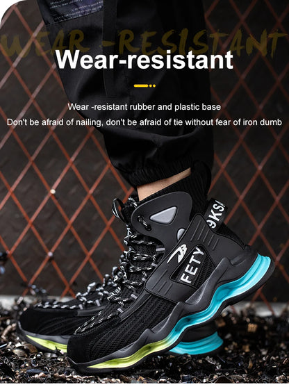 European Plus Size 50 Newest Design Men Wrok Safety Boots Anti-smash Steel Toe Cap Indestructible Construction Industry Shoes