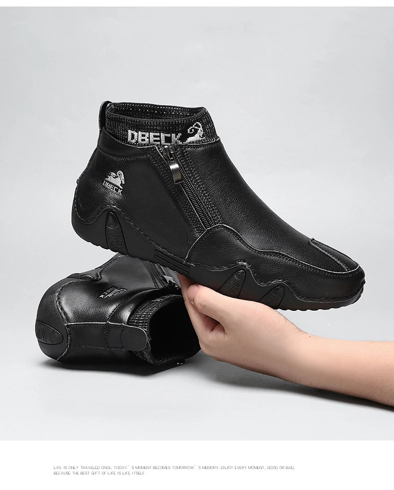 DBECK Men Sneakers Casual Shoes Male High Top Sneakers Winter Warm Designer Fashion Loafers Lace Up Shoes Men Ankle Boots