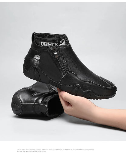 DBECK Men Sneakers Casual Shoes Male High Top Sneakers Winter Warm Designer Fashion Loafers Lace Up Shoes Men Ankle Boots