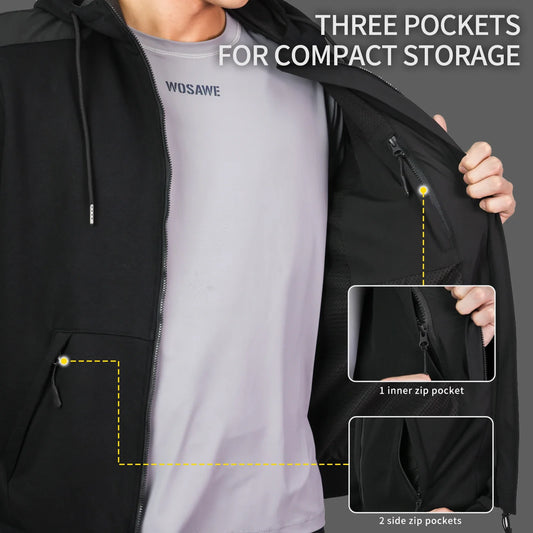 WOSAWE Motorcycle Hoodie Reflective Motocross Clothing Men Motorcycle Jacket Winter Warm Inner Liner Motorcycle Jackets