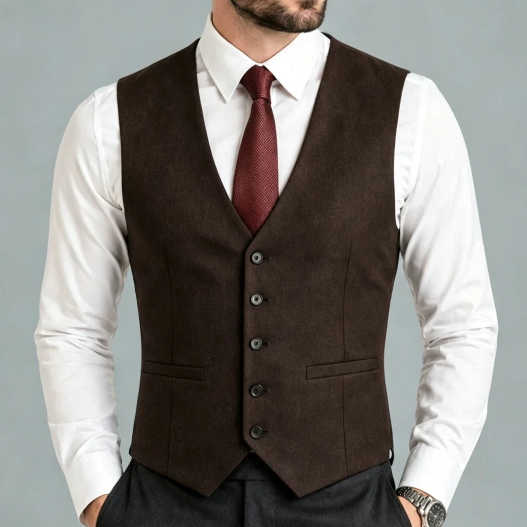 Men Vest Black Solid Single Breasted V Neck Waistcoat For Wedding Groom Banquet Party Business Work Casual Daily Men Suit Vest