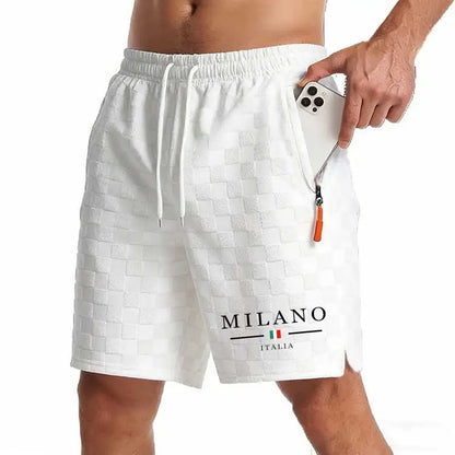 New Summer Men Zipper Pocket Sweatpants Casual Shorts Men's Beach Shorts Basketball Short Trousers Print Label Sportswear Men