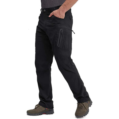 Summer Lightweight Trousers Mens Fishing Pants Outdoor Hiking Nylon Quick Dry Pockets Cargo Pants Casual Work Trousers