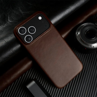 Vintage Oil Wax Full Covered Genuine Leather Case For Iphone 17 Pro Max 16 15 14 13 12 11 for Magsafe Magnetic Phone Cover Cases