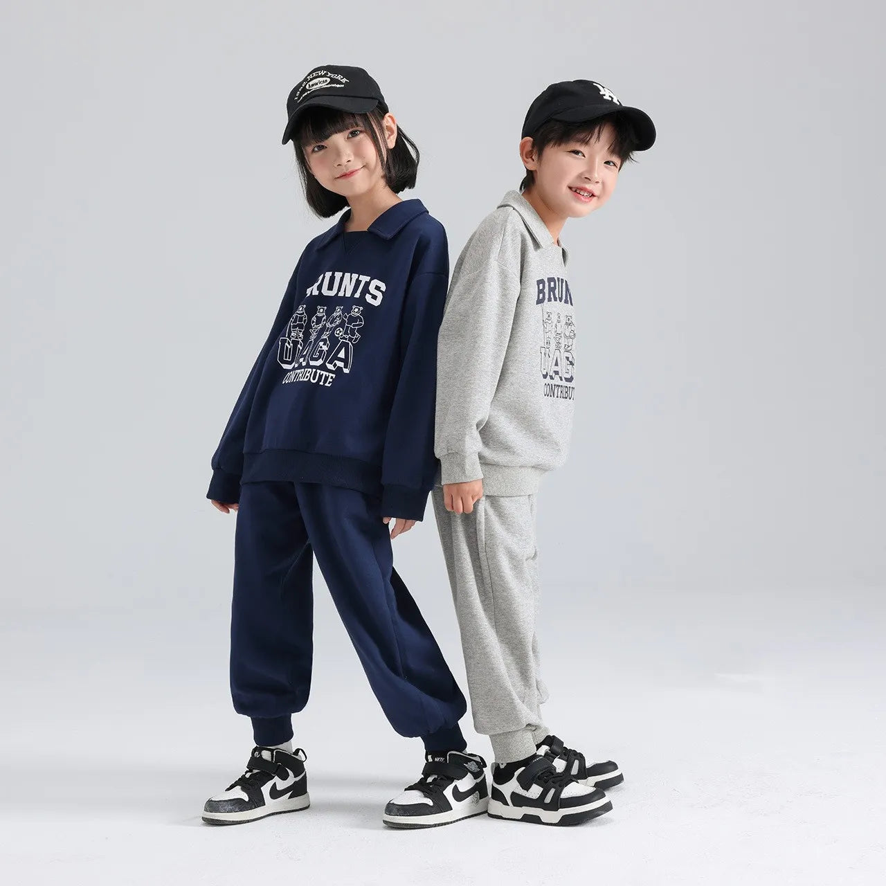 Spring Autumn Girls Boys Alphabet Workout Preppy Sweatshirt+Sweatpant School Kids Tracksuit Child 2PCS Outfit Jogger Set 3-14Yrs