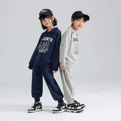 Spring Autumn Girls Boys Alphabet Workout Preppy Sweatshirt+Sweatpant School Kids Tracksuit Child 2PCS Outfit Jogger Set 3-14Yrs