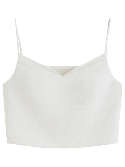 MInimalism Slim Fit Lace Splicing Camisole For Women 2025 Summer New Arrival Strappy Sleeveless Casual Tops 25FS12483