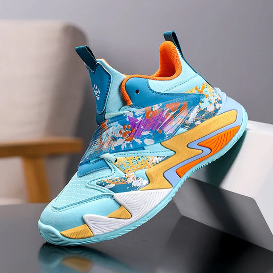 Kids Basketball Shoes Tactical Boots Ankle Support Sneakers Breathable Boys Girls Sports Shoes Shock-absorbing Athletic Shoes