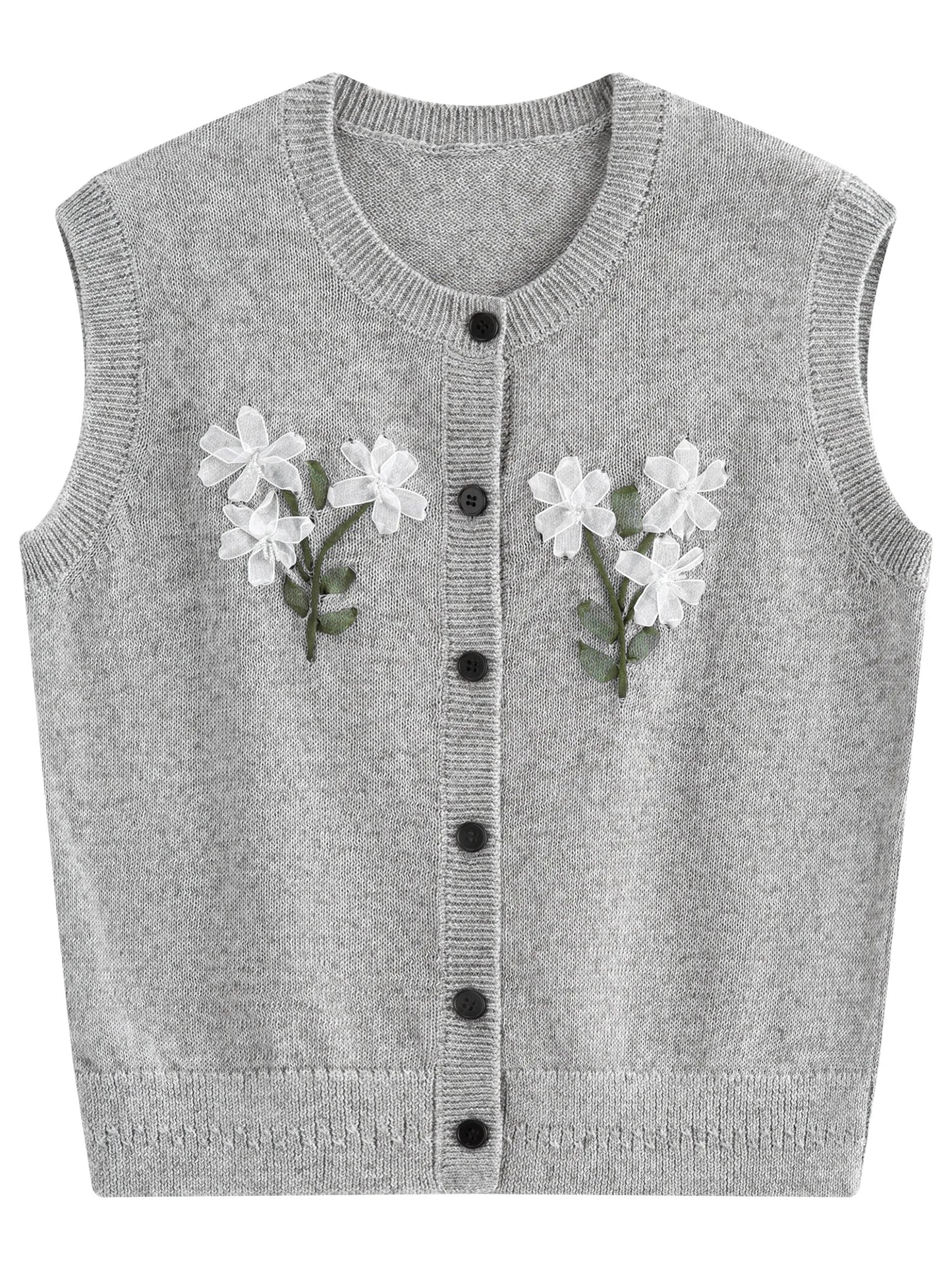 2026 Women's Linen Knit Vest Stand Collar Sleeveless Cardigan Top in Grey Layered Essential for Soft Aesthetic & Y2K Style