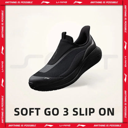 Men's SOFT GO 3 SLIP ON Lifestyle Shoes COMFOAM Breathable Wear-resistant Walking Shoes LiNing Casual Sneakers AGLW009