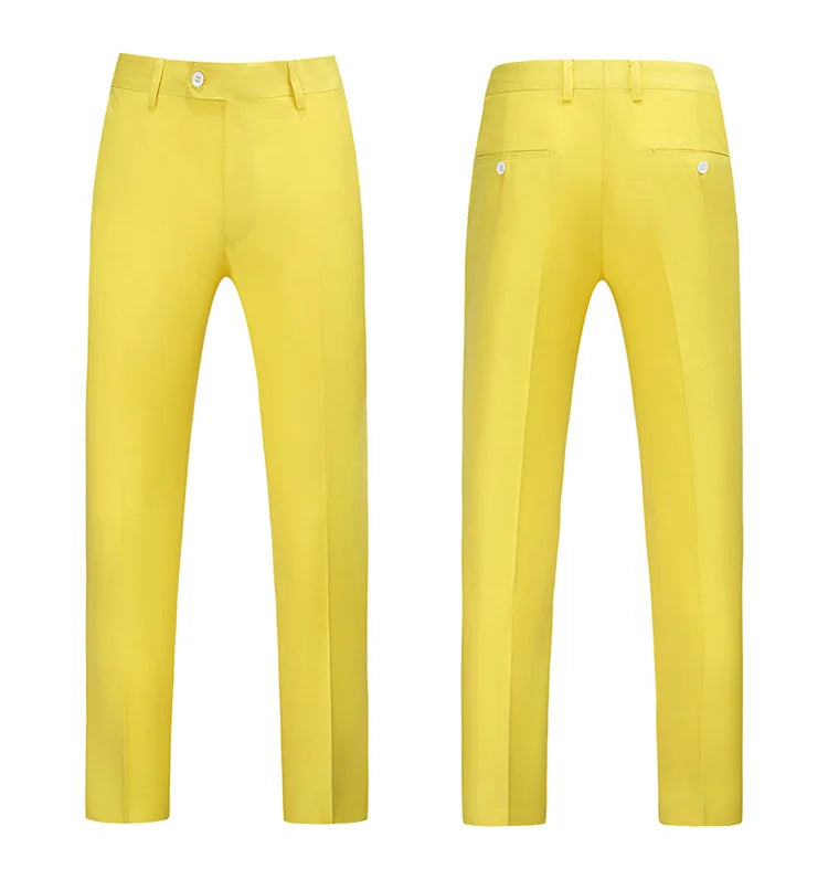 19 Color High Quality Men's Solid Color Slim Fit Suit Pants 2025 Fashion Formal Business Social Groom Wedding High End Trousers