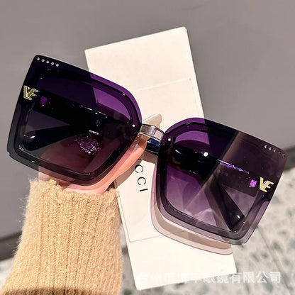 Rimeless Polarized Sunglasses Women Oversized Square Sun Glasses Ladies UV400 Classic Goggle Oculos De Sol Feminino