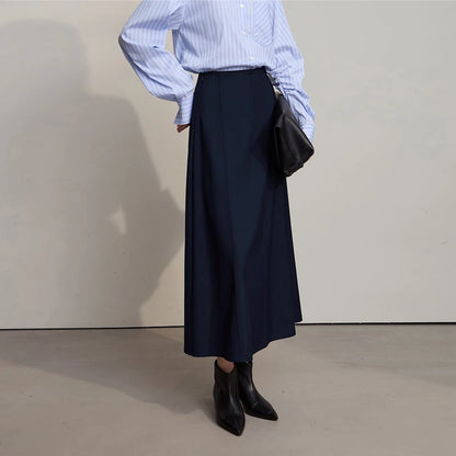 Women's Skirt 2025 Spring New Minimalist Solid Color Loose Skirts For Women Medium To Long Versatile A-shaped Skirt12524019