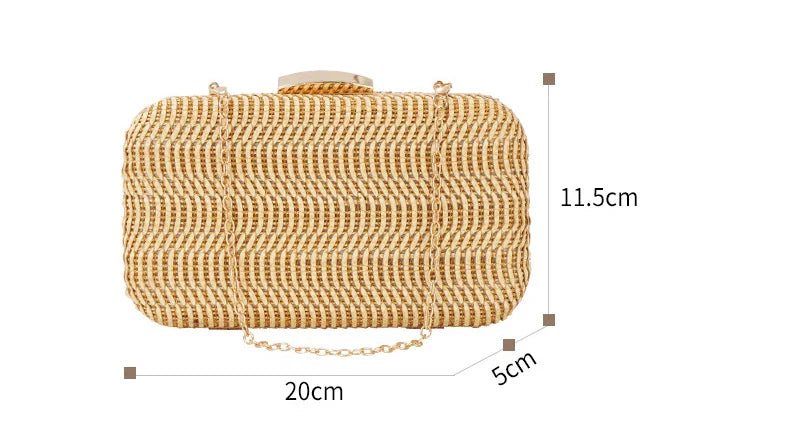 Casual Straw Women's Bag Yellow Clutch Woven Handbags Top Quality Luxury Bags Party Women's Shoulder Bags Purses Fashion Pouch