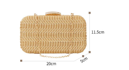 Casual Straw Women's Bag Yellow Clutch Woven Handbags Top Quality Luxury Bags Party Women's Shoulder Bags Purses Fashion Pouch