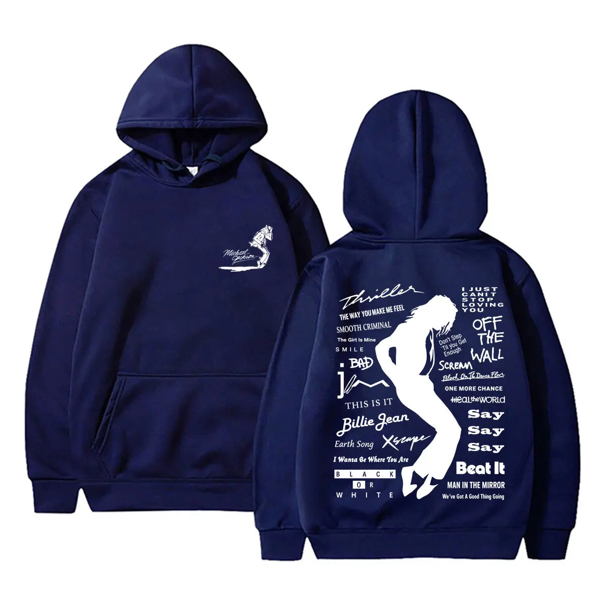 Michael Jackson Album Logo Graphic Hoodie Men Women Vintage Gothic Rock Streetwear Men's Fashion Oversized Sweatshirt Pullover