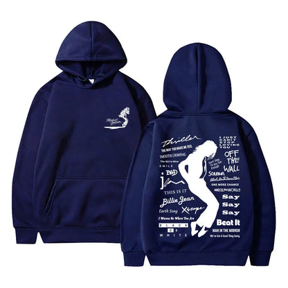 Michael Jackson Album Logo Graphic Hoodie Men Women Vintage Gothic Rock Streetwear Men's Fashion Oversized Sweatshirt Pullover