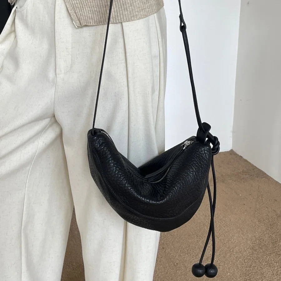 Genuine leather dumpling bag Shoulder Bag Handbag Women's Crossbody Bags Cowhide 2026 large capacity shell-shaped bag