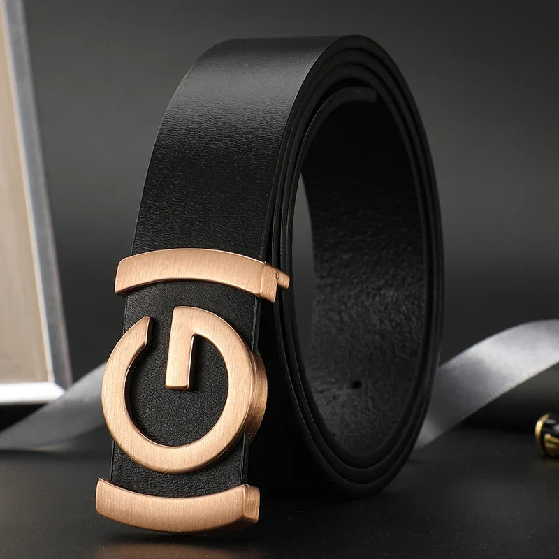 High Quality 34mm Work Business Strap Male men Belts Metal Buckle Brand Leather Belt Men Famous Luxury belt for men jeans