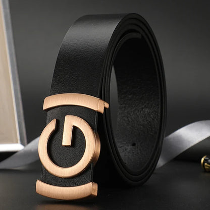 High Quality 34mm Work Business Strap Male men Belts Metal Buckle Brand Leather Belt Men Famous Luxury belt for men jeans