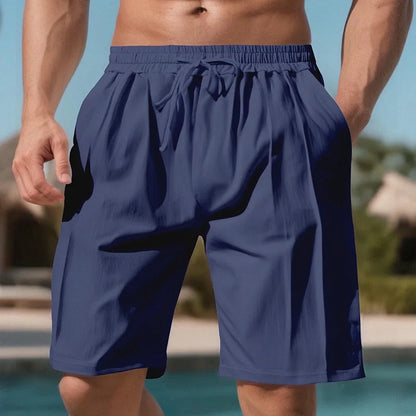 Men Light Blue Quick Dry Beach Shorts Elastic Drawstring Waist Loose Fit Knee Length Swim Trunks Lightweight Breathable Casual Vacation Board Shorts With Side Pockets