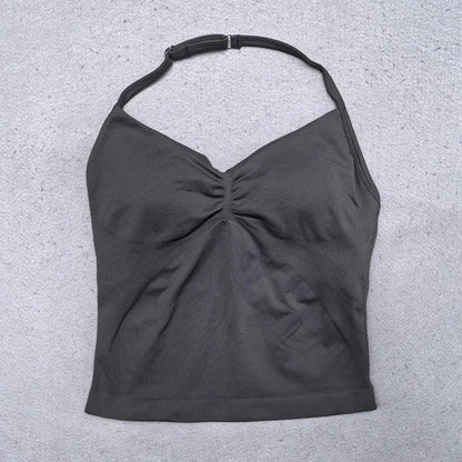 New Seamless Yoga Set Women Gym Clothing Scrunch Bum Legging Padded Tank Top Workout Outfits Fitness Sportswear Suits