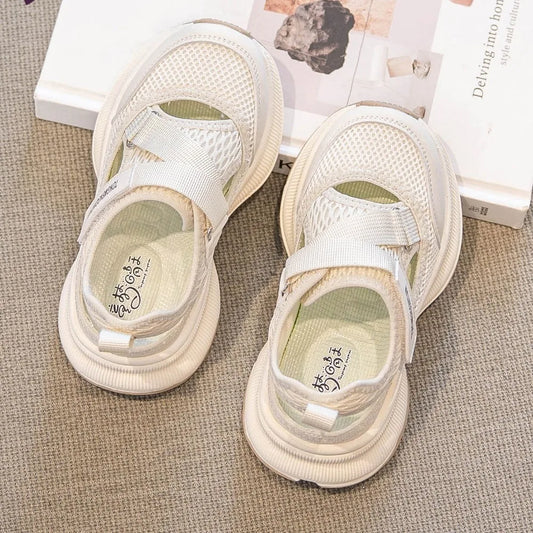 Boys Girls Sports Sandals Rotating Button Students Sneakers Hollowed-out Summer New Students Running Shoes Mesh Breathable