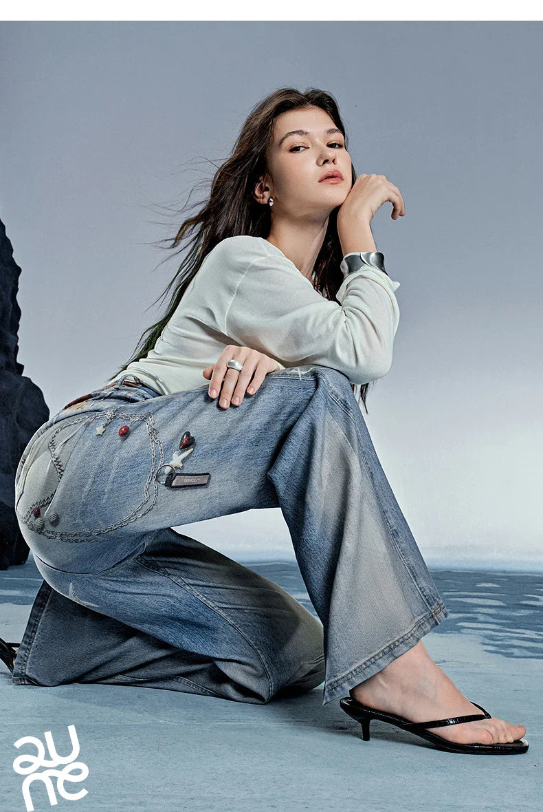 Women Denim Jean 2025 Spring New Long Pants 8518053