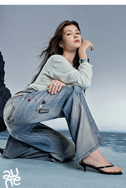 Women Denim Jean 2025 Spring New Long Pants 8518053