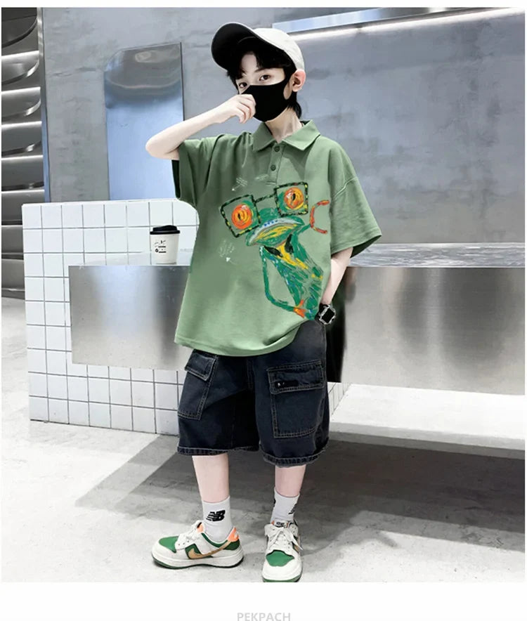 Teen Boys Clothing Sets Summer Big Size New Casual Outfits Kids Tracksuit For Boys Sport Suit Children Clothes 8 9 10 12 14 Year