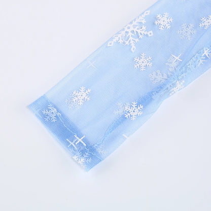 New Sequined Blue Elsa Party Dress For Girl Role Play Princess Apparel Toddler up Birthday Festival Carnival Apparel Accessories