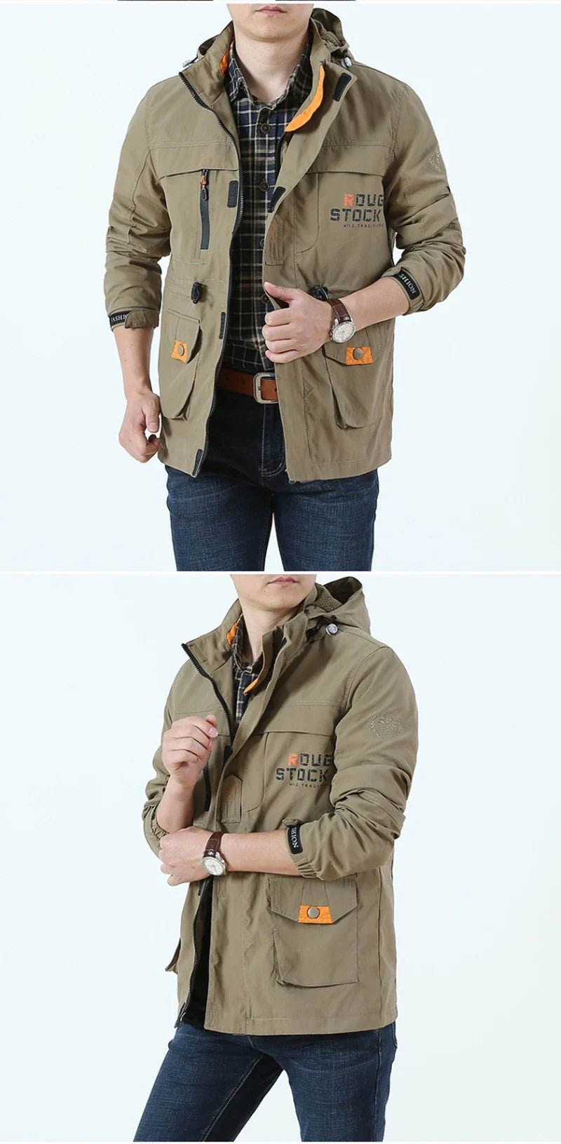 2024 Business Casual Jackets Man Sports Coat Spring Windproof Hooded Jackets Quick Drying Lightweight Outdoor Climbing Outwear
