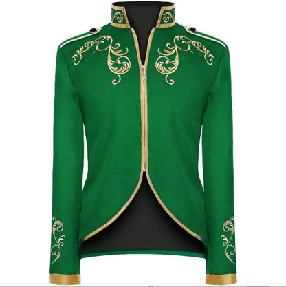 British Style Men Embroidered Flower Suit White / Blue / Red Male Wedding Dance Party Coat Singer Stage Performance Dress Blazer