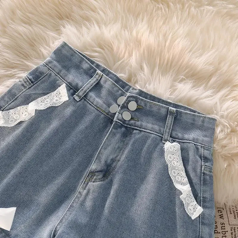 Blue High Waist Denim Shorts for Women Youthful Cheap Classic Stretchy Kpop Japanese 2000s Style Hot XL Short Jean Pants Woman