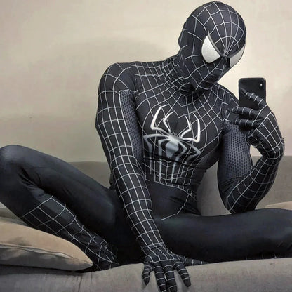 Toby Black Spider Man Costume Spider Man Cosplay Costume Black Spider Man Tight Zentai Bodysuit Carnival Superhero party suit
